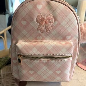 Charming Pink Heart Kids Backpack with Bow